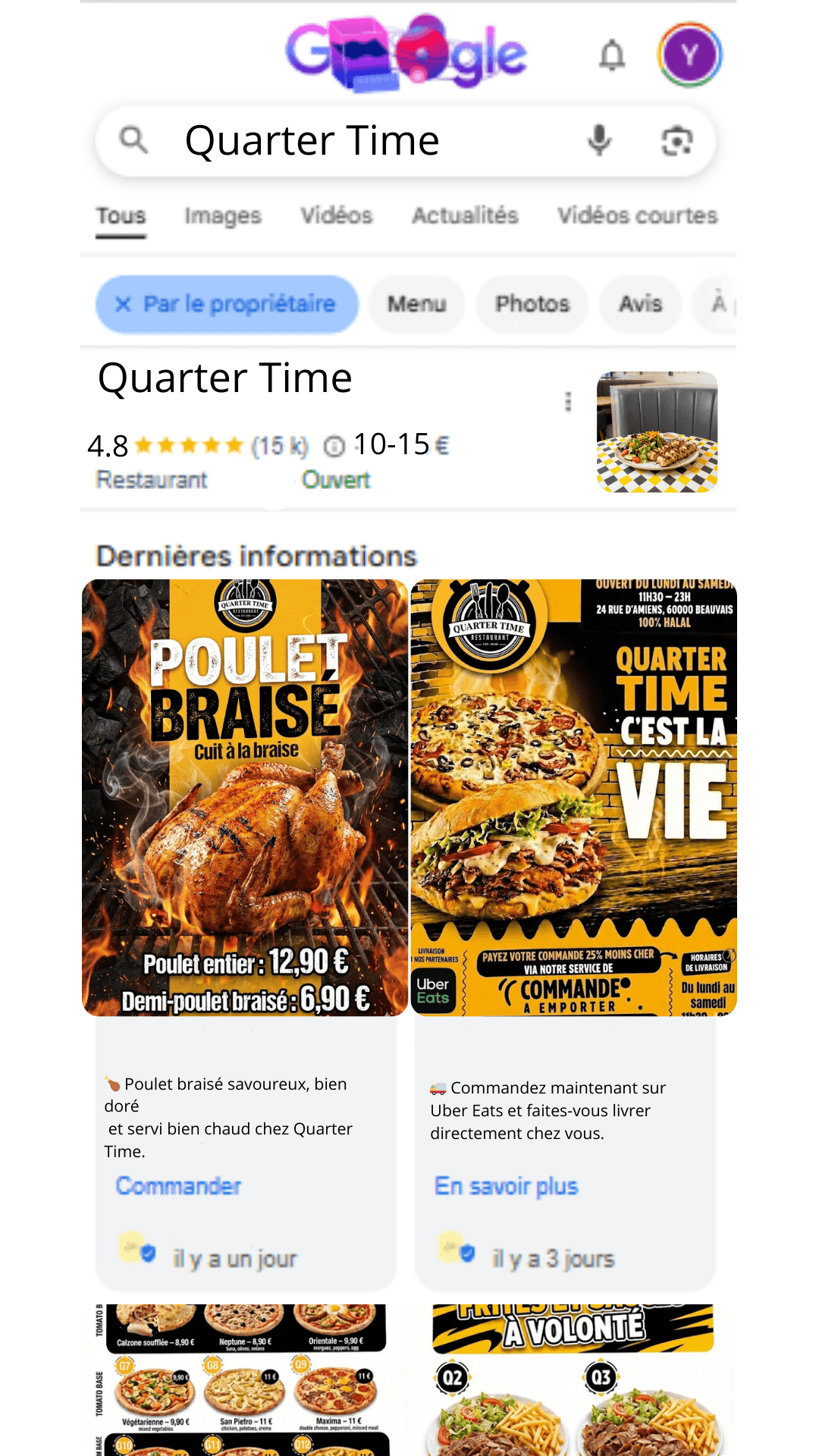 Fiche GMB Modèle Propriétaire